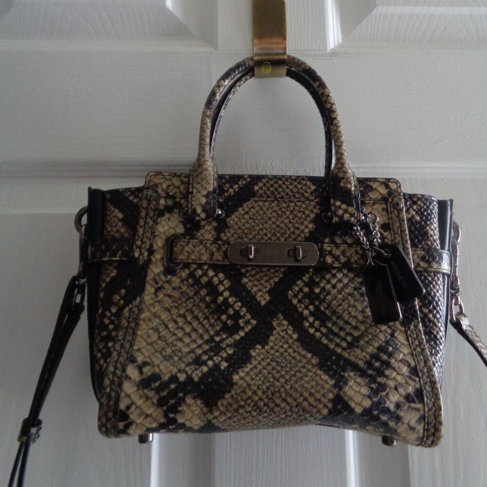 COACH SWAGGER 27 PYTHON EMBOSSED BAG - image 1